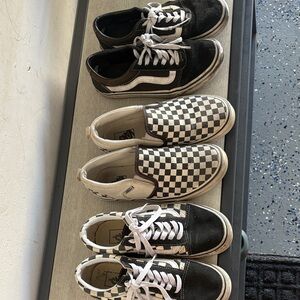 Vans Black and Checkered Shoe Collection